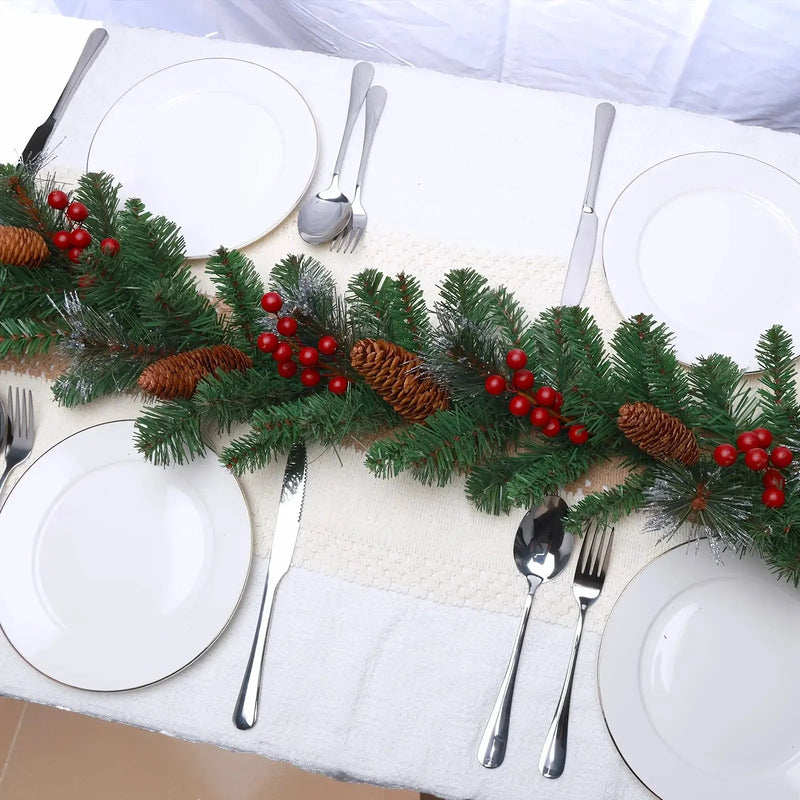 Artificial Pine Garland with Pine Cones, Extra Long by House Of Avana