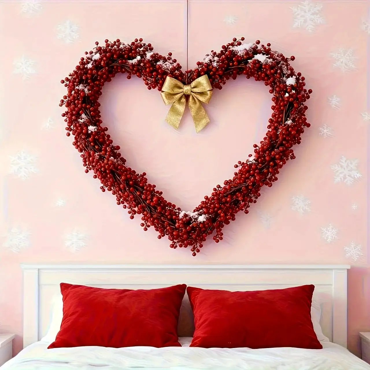 Artificial Poinsettia Garland 2-Pack Faux Holly Ivy Vine by House Of Avana