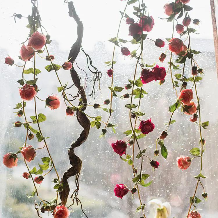 Artificial Rose Branch Vine in Pink 59" Long by RusticReach