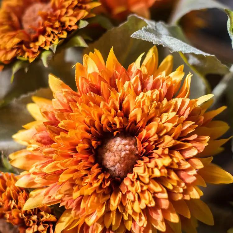 Artificial Sunflower Bouquet in Green or Orange 18" Tall by RusticReach