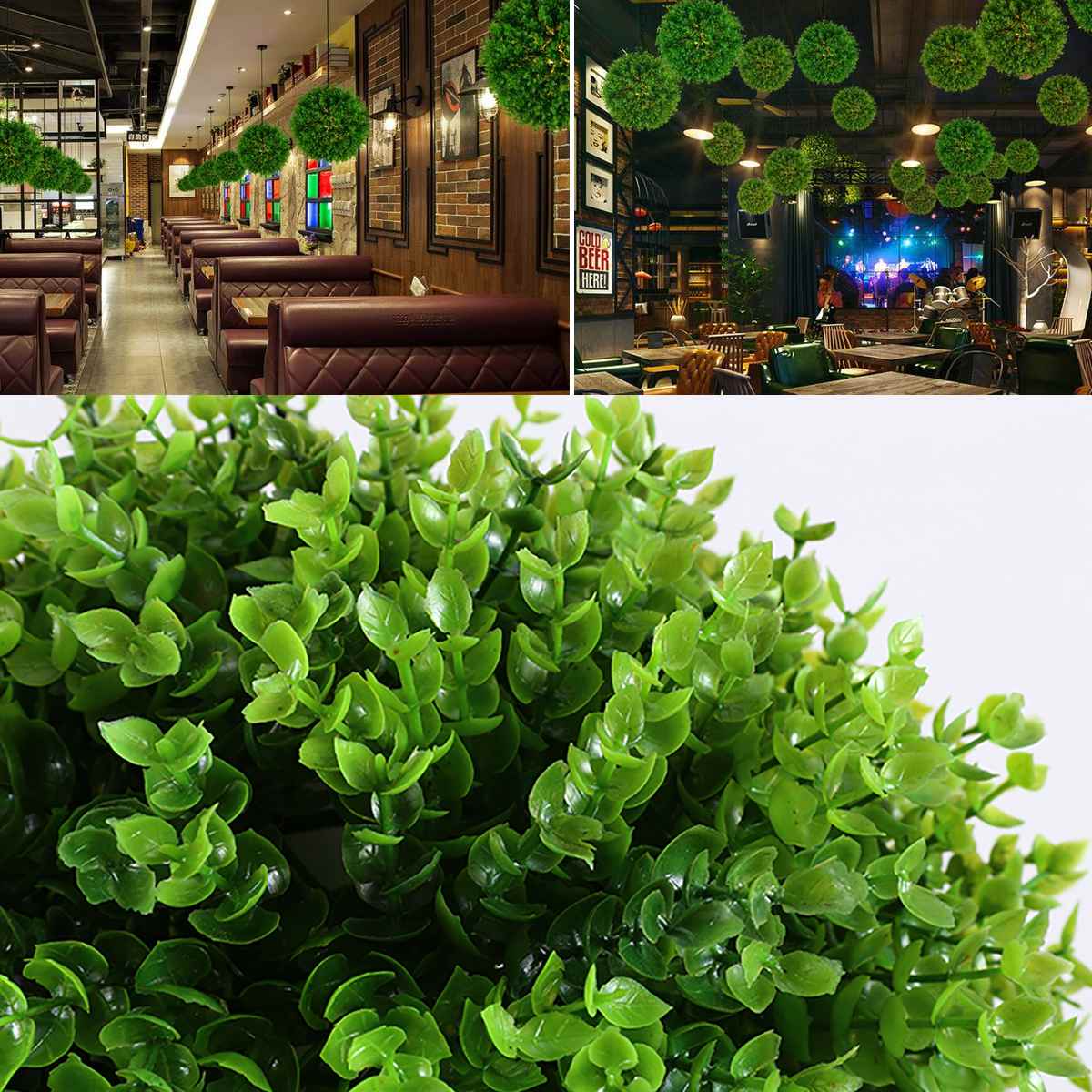 Artificial Topiary Grass Ball with Solar Lights, includes hook by Outdoor Solar Outlet