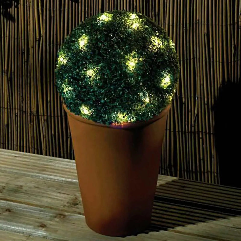 Artificial Topiary Grass Ball with Solar Lights, includes hook by Outdoor Solar Outlet