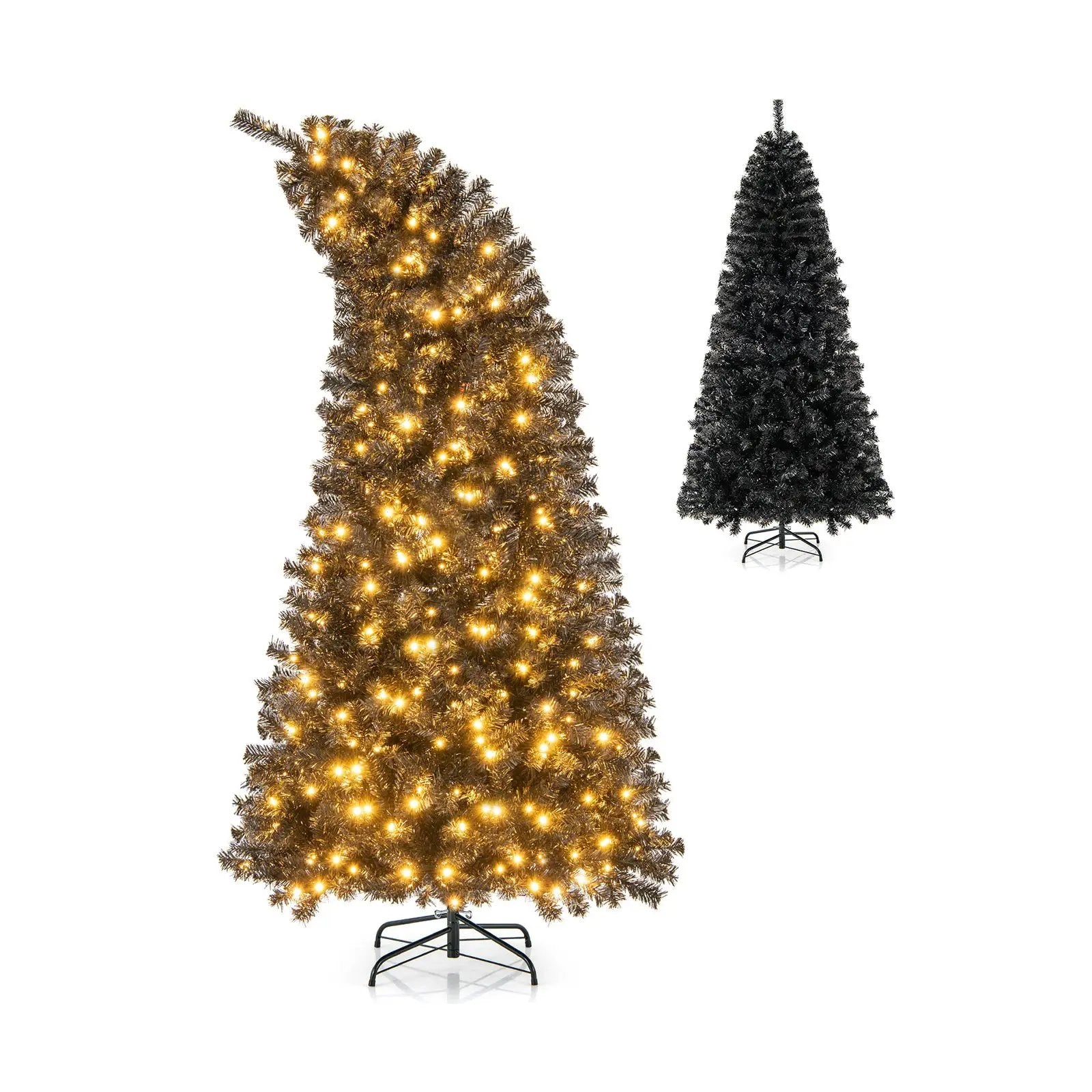 6/7 FT Artificial Christmas Tree with Bendable Top Section and Warm Light by DirectDeals