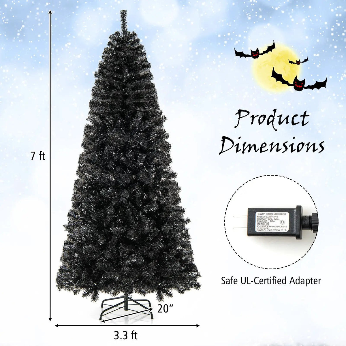 6/7 FT Artificial Christmas Tree with Bendable Top Section and Warm Light by DirectDeals