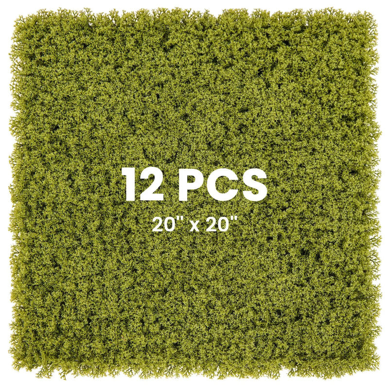 12 Pieces 20 x 20 inches Artificial Grass Wall Panels for Garden Yard Balcony by DirectDeals