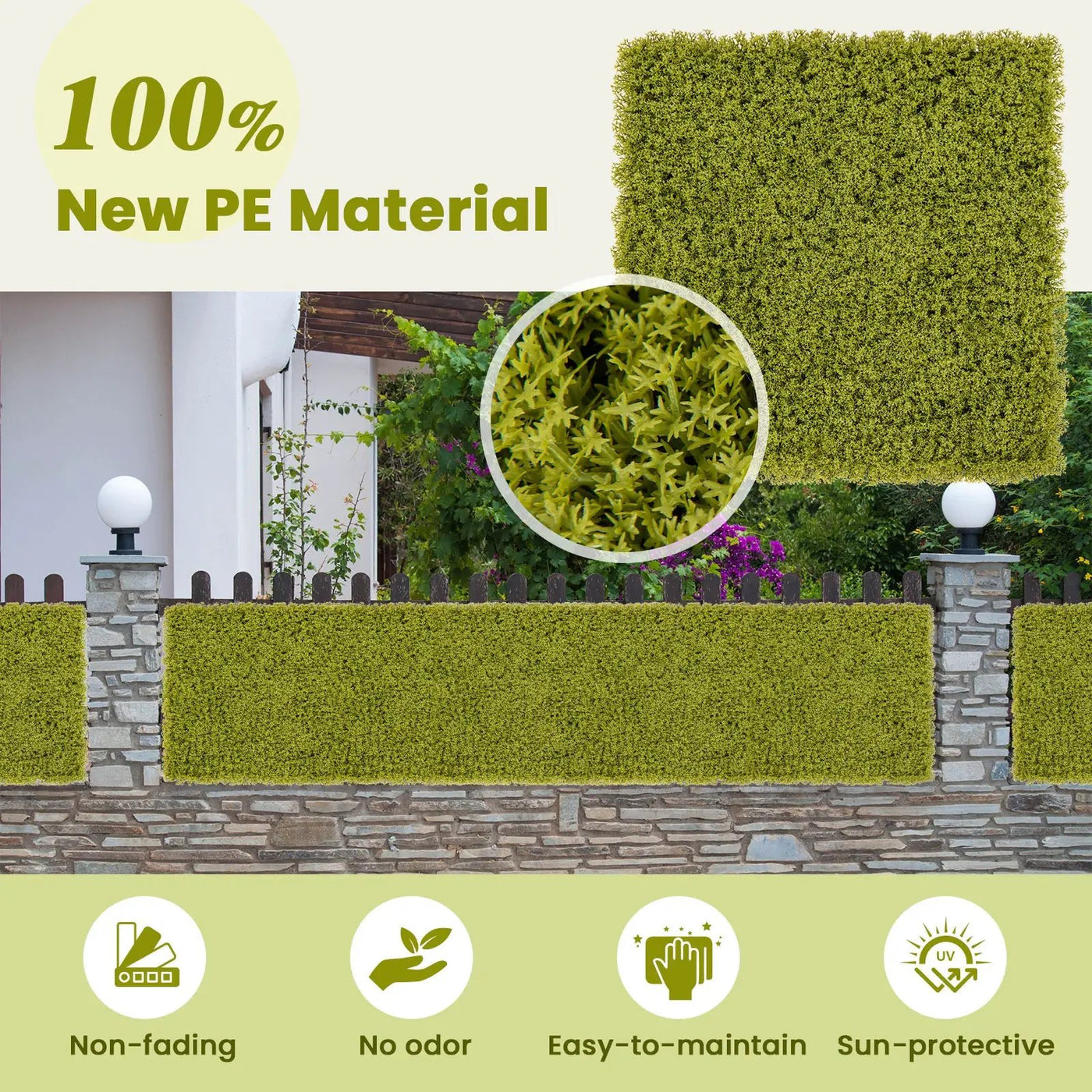 12 Pieces 20 x 20 inches Artificial Grass Wall Panels for Garden Yard Balcony by DirectDeals