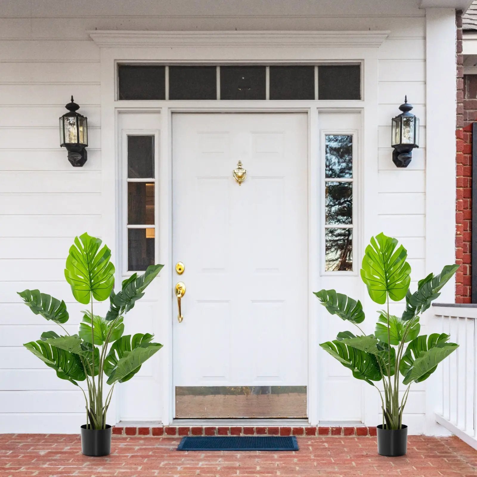 2 Pack Artificial Monstera Deliciosa Tree with 10 Leaves of Different Sizes by DirectDeals