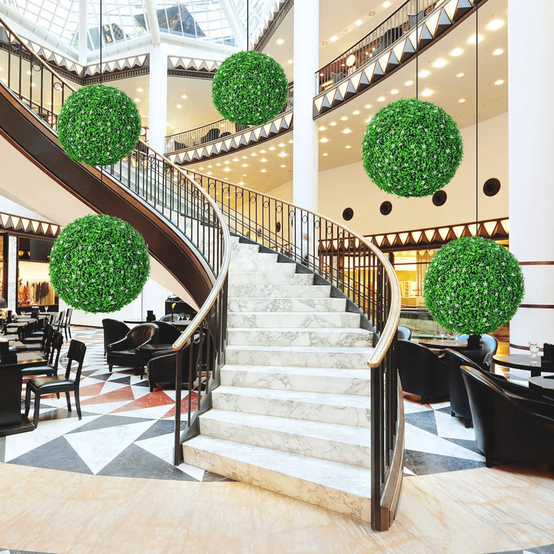 2 PCS Holly Artificial Topiary Balls 19.5 Inch Faux Boxwood Balls by DirectDeals