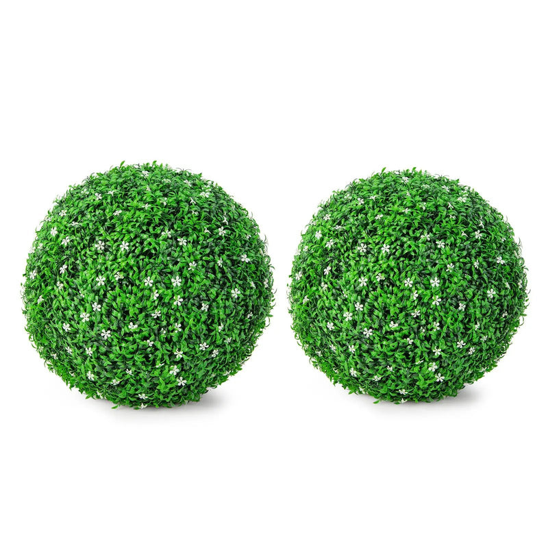 2 PCS Holly Artificial Topiary Balls 19.5 Inch Faux Boxwood Balls by DirectDeals