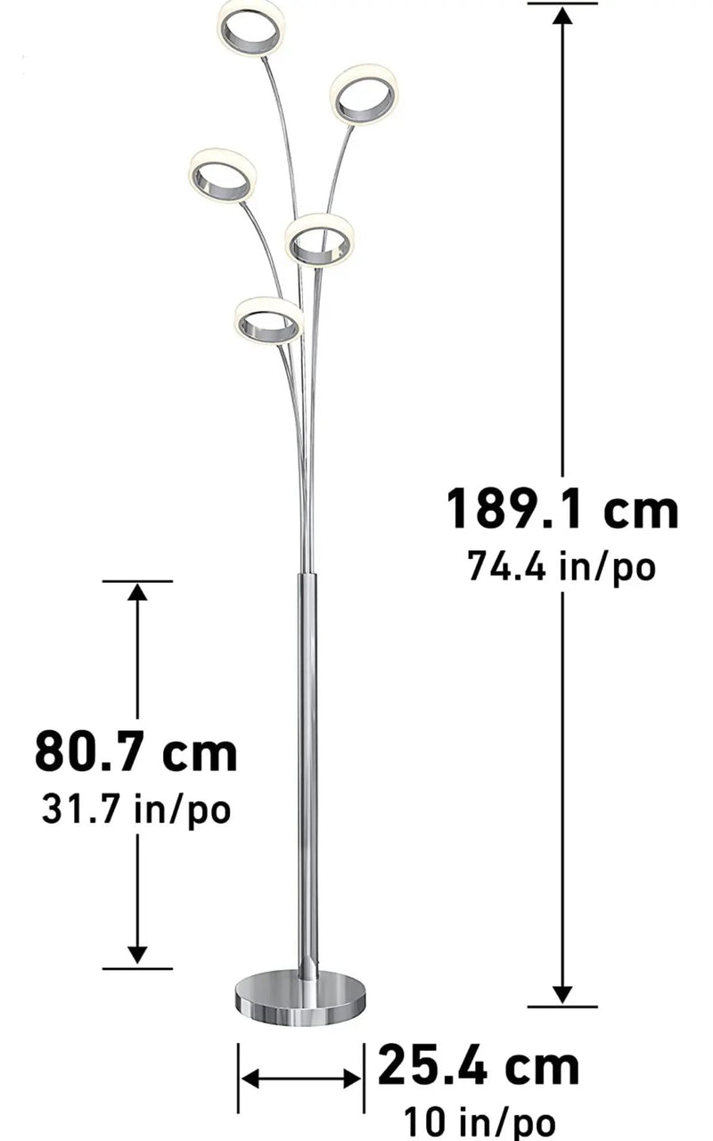 Artika Optical LED Integrated Floor Lamp Light Fixture, Chrome by Outdoor Solar Outlet