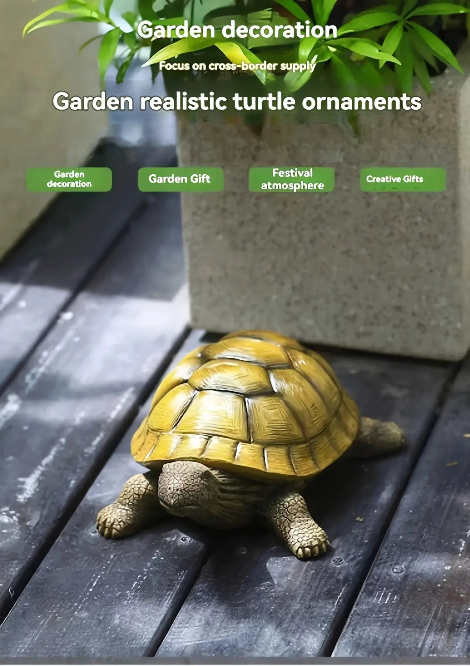 Artistic Resin Turtle Garden Statue for Outdoor Decor by House Of Avana