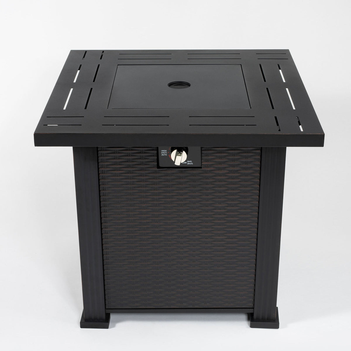28" Propane Gas Fire Pit Table, 50000 BTU Square Steel Fire Pit, photo 7 of 13