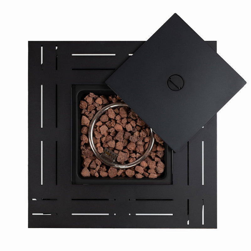 28" Propane Gas Fire Pit Table, 50000 BTU Square Steel Fire Pit, photo 8 of 13