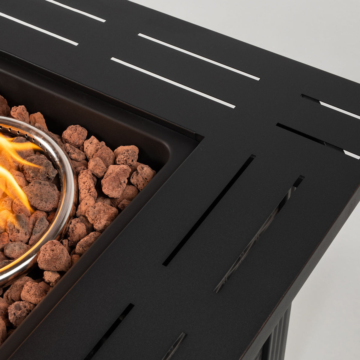 28" Propane Gas Fire Pit Table, 50000 BTU Square Steel Fire Pit, photo 9 of 13