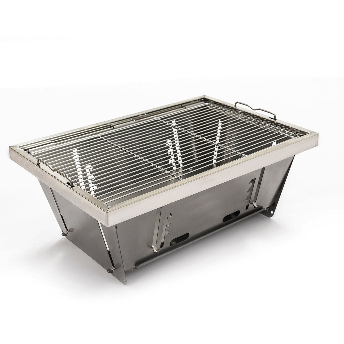 Folded Portable Charcoal BBQ Grill with Foldable Design - Stainless Steel, photo 8 of 9