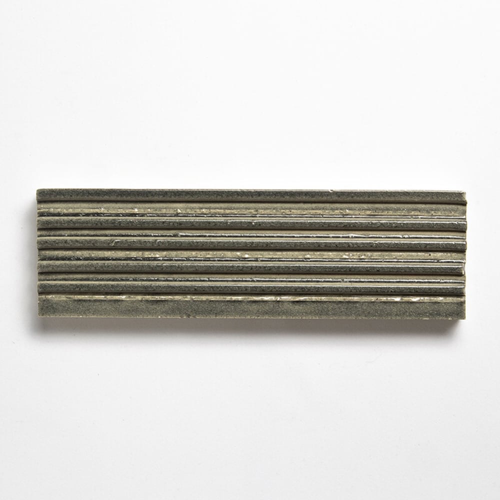 Ash Glossy Fluted Glazed Terracotta Tiles 2 1/4x7 9/16 Glazed Terracotta Glossy 2x8 Tiles