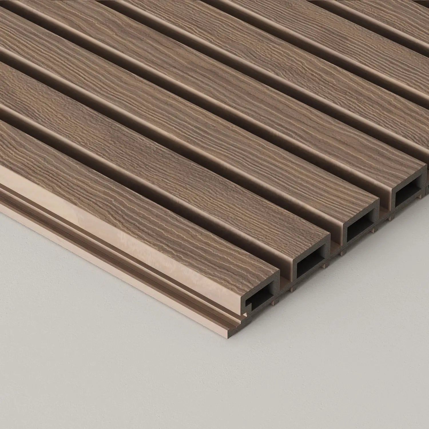 Exterior Wood-Look Composite Slat Panels by andor willow