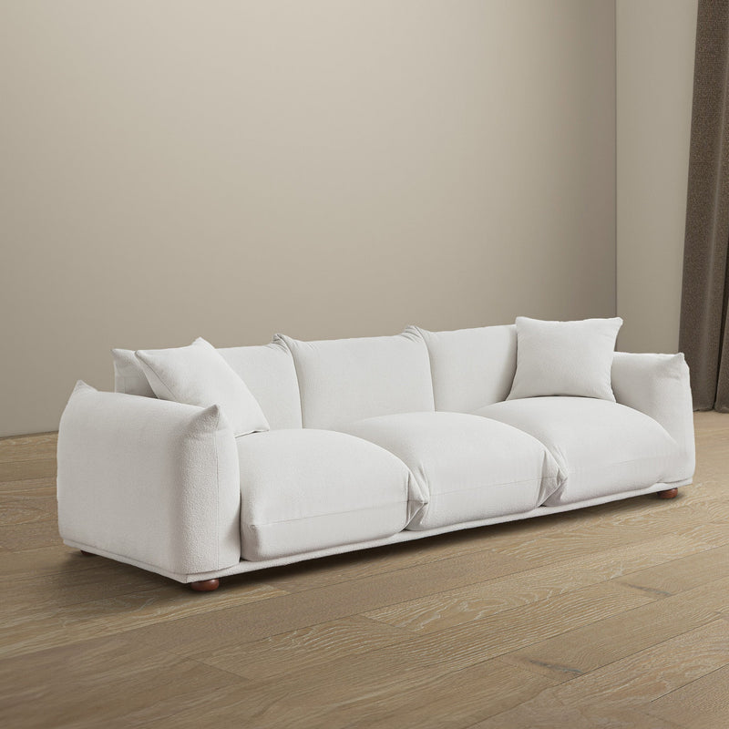 Kely Modern 100'' Cream Boucle Upholstered Sofa with Solid Wood Frame - Cream, photo 5 of 8