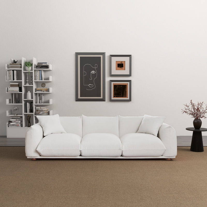 Kely Modern 100'' Cream Boucle Upholstered Sofa with Solid Wood Frame - Cream, photo 8 of 8
