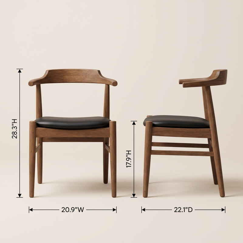 Mary Modern Style Solid Wood Rectangular Dining Kitchen Table and 4 PCS PU Leather Dining Chair, photo 5 of 7