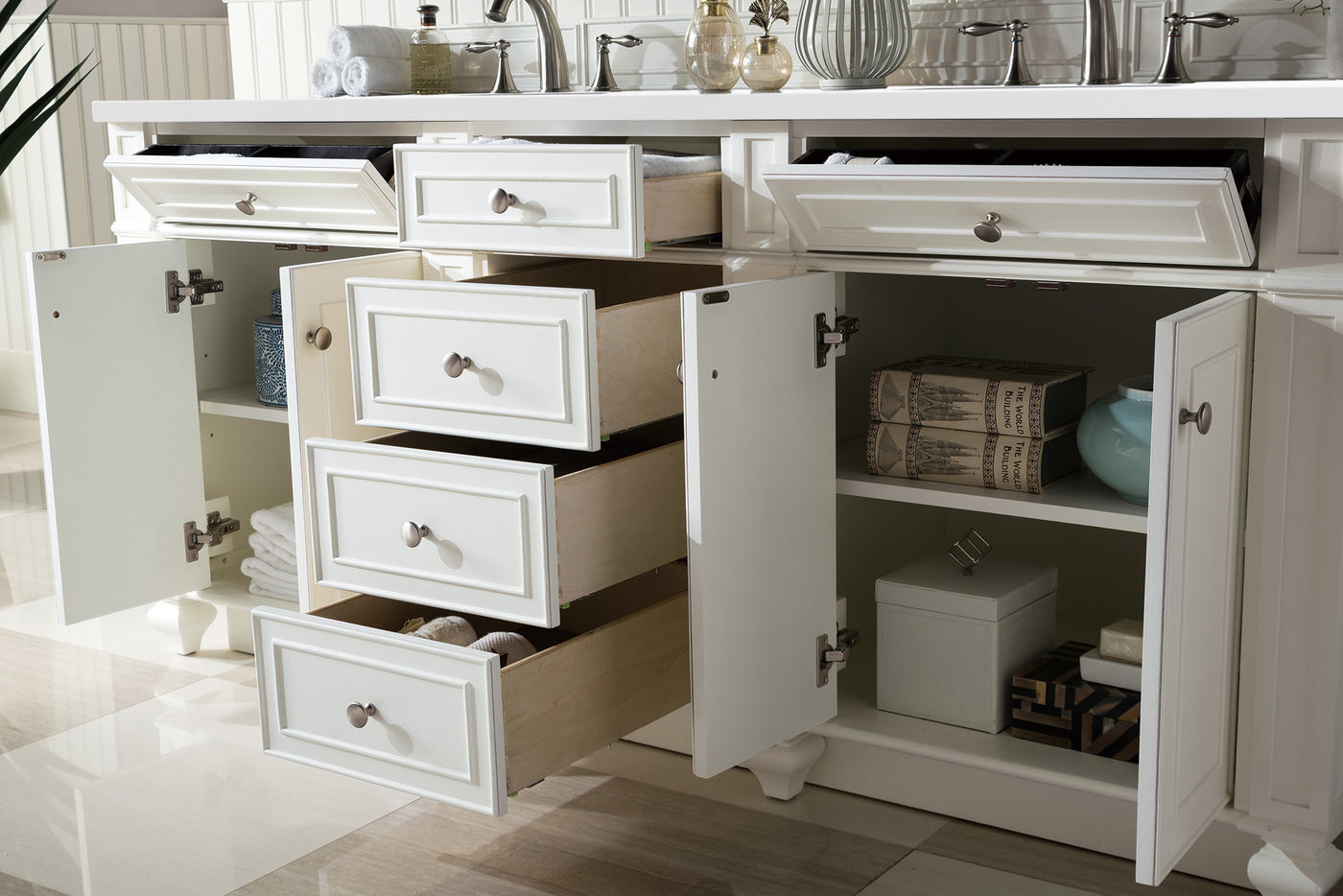 James Martin Bristol 72" Double Bathroom Vanity, Bright White by James Martin