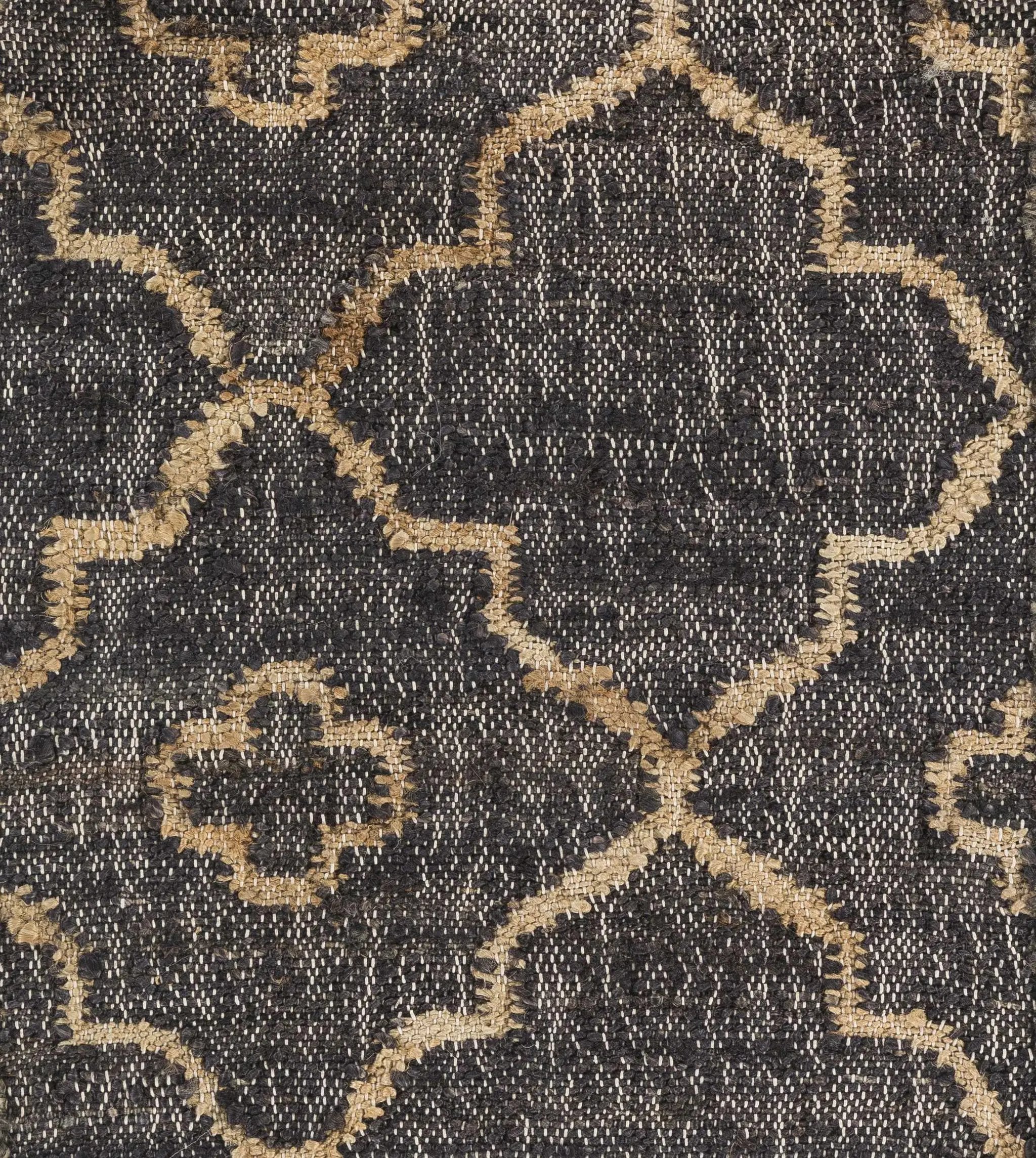 Astoria Black&Tan Trellis Fringed Jute Carpet - Clearance by Boutique Rugs