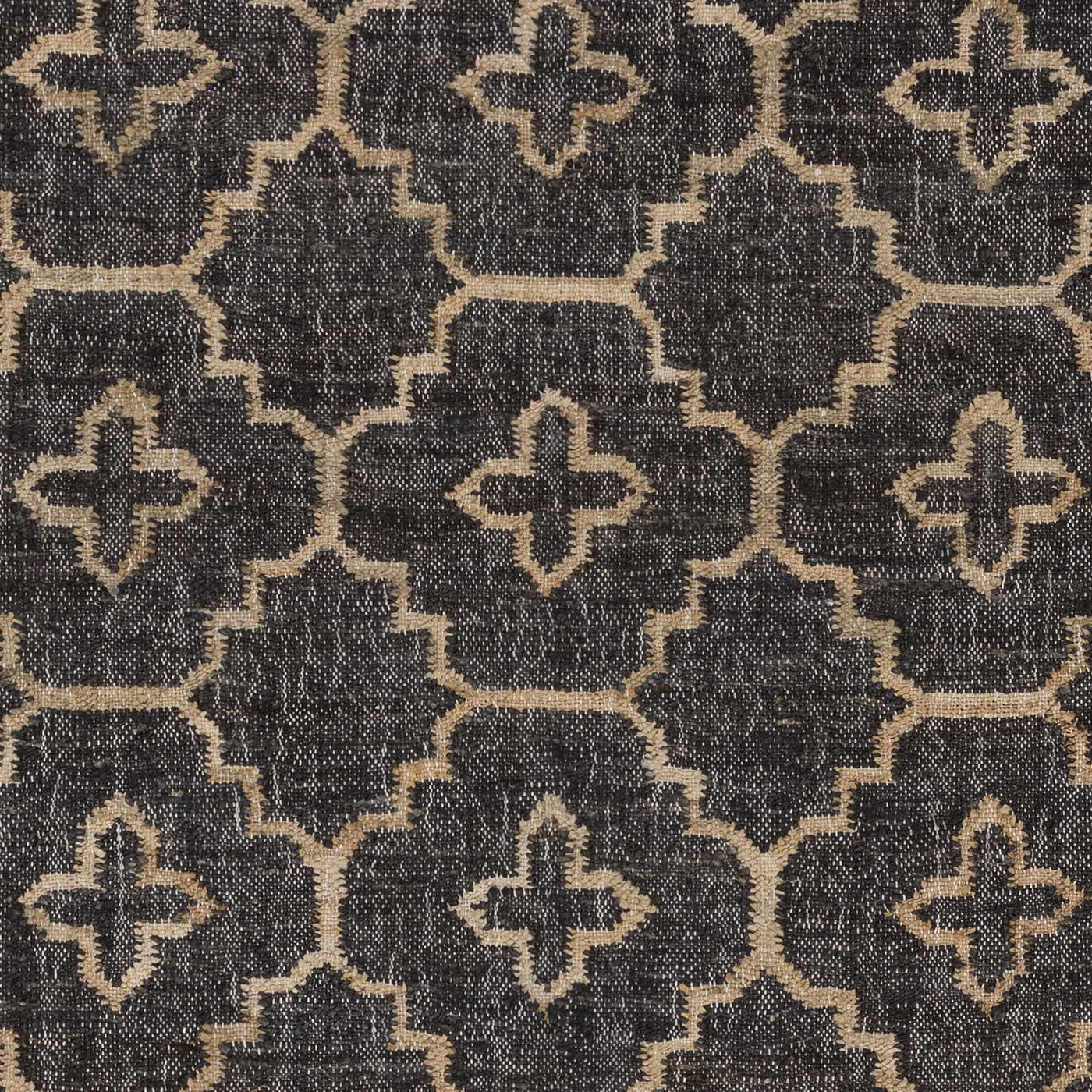 Astoria Black&Tan Trellis Fringed Jute Carpet - Clearance by Boutique Rugs