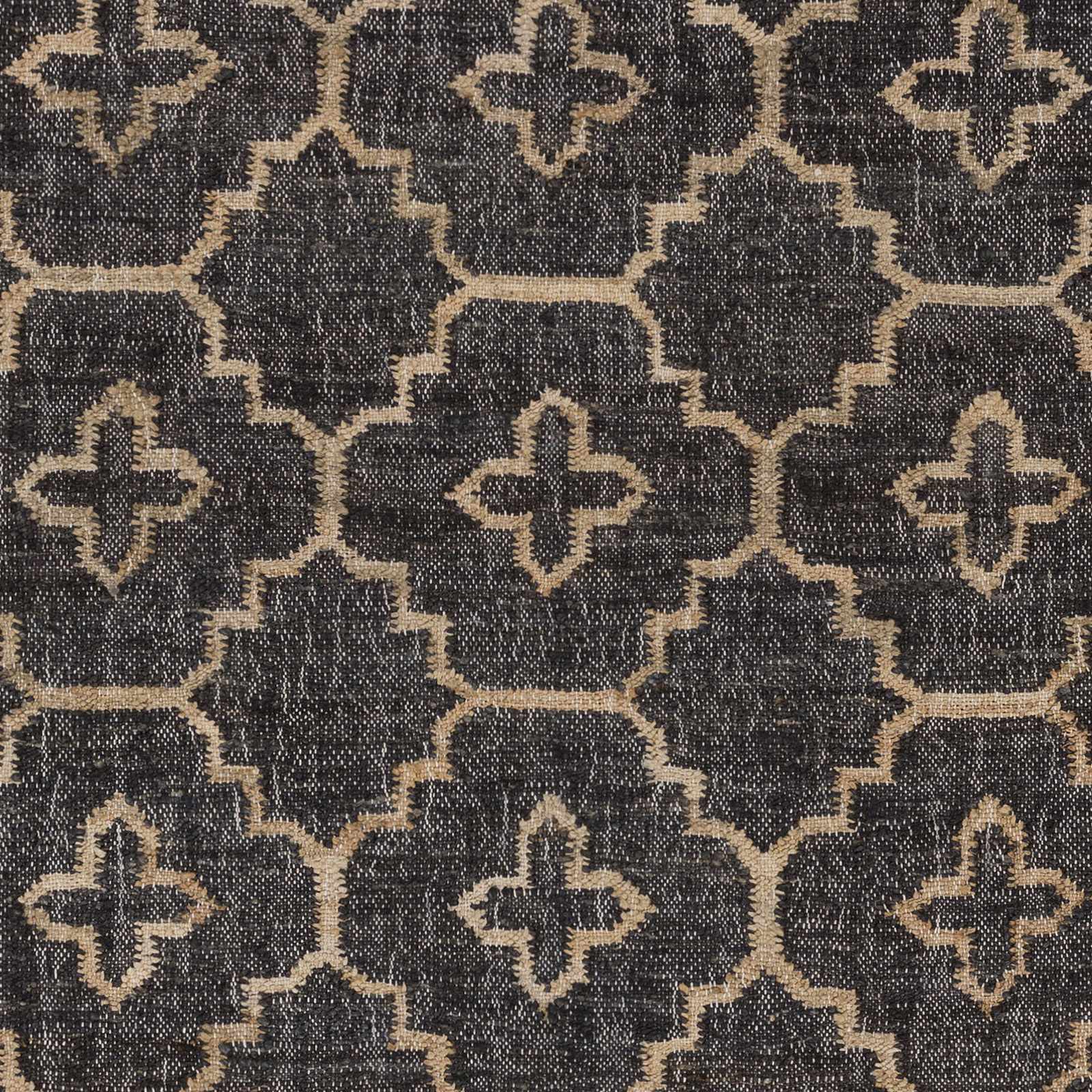 Astoria Black&Tan Trellis Fringed Jute Carpet - Clearance by Boutique Rugs