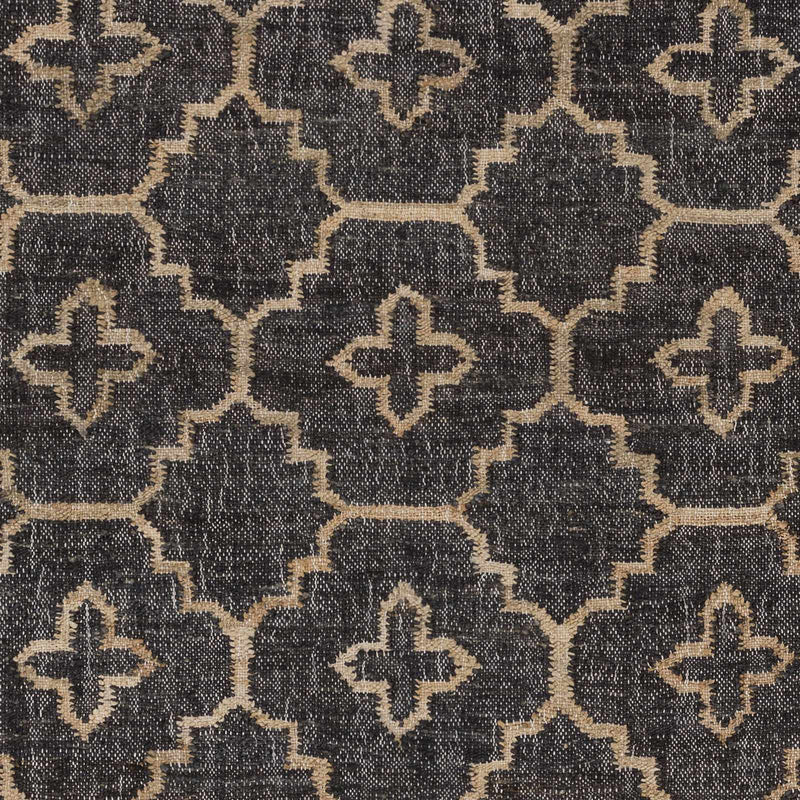 Astoria Black&Tan Trellis Fringed Jute Carpet - Clearance by Boutique Rugs