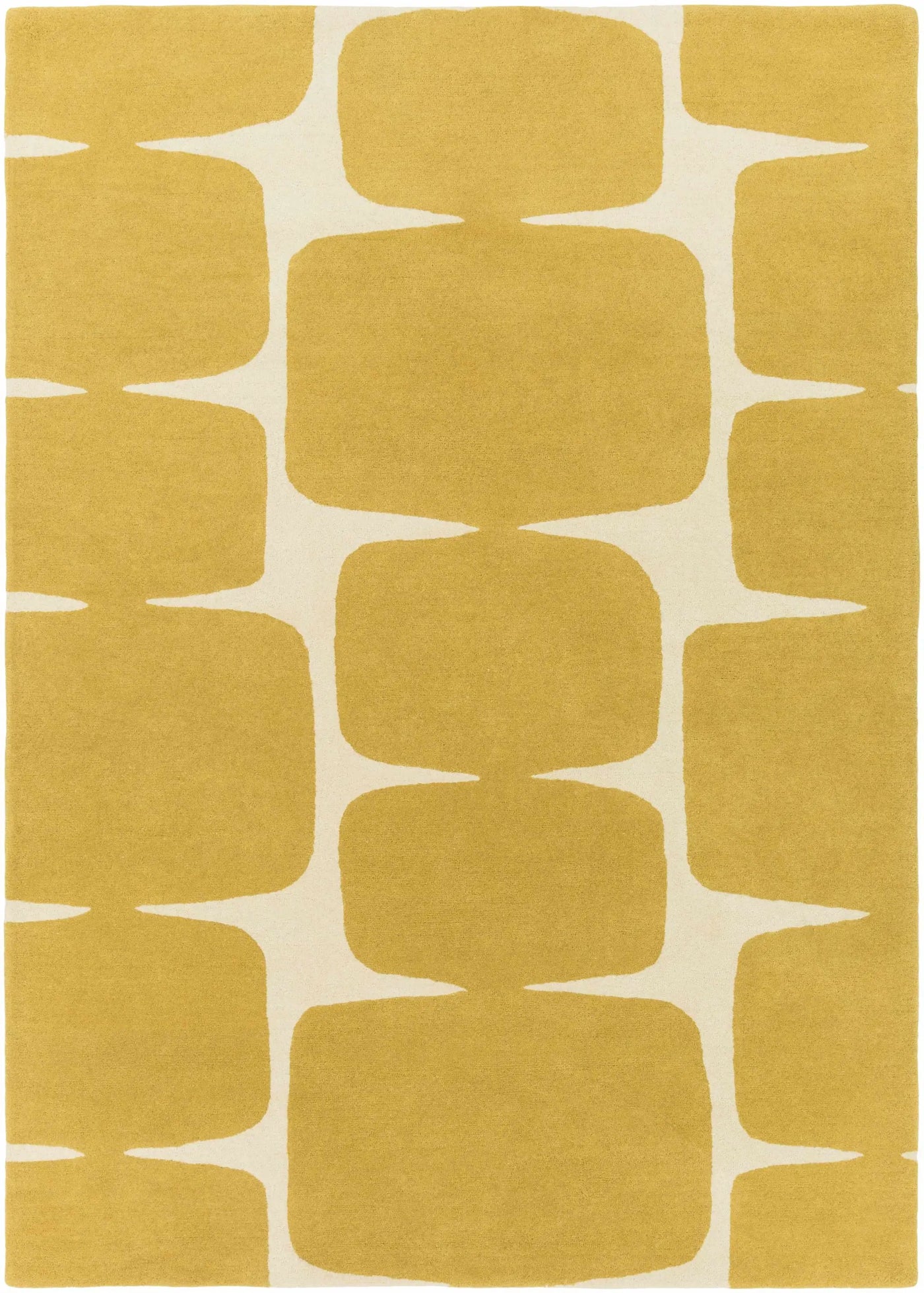 Astor Yellow Modern Wool Rug - Clearance by Boutique Rugs