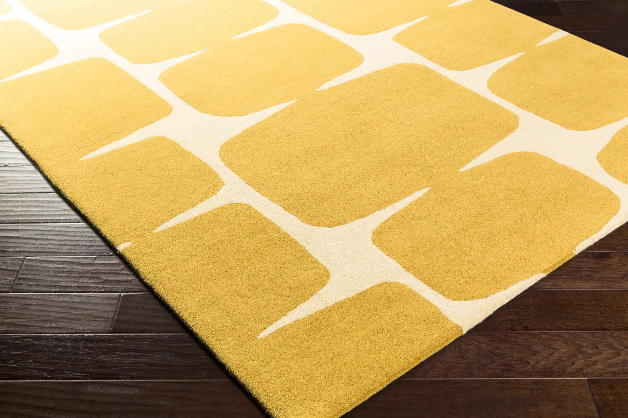 Astor Yellow Modern Wool Rug - Clearance by Boutique Rugs