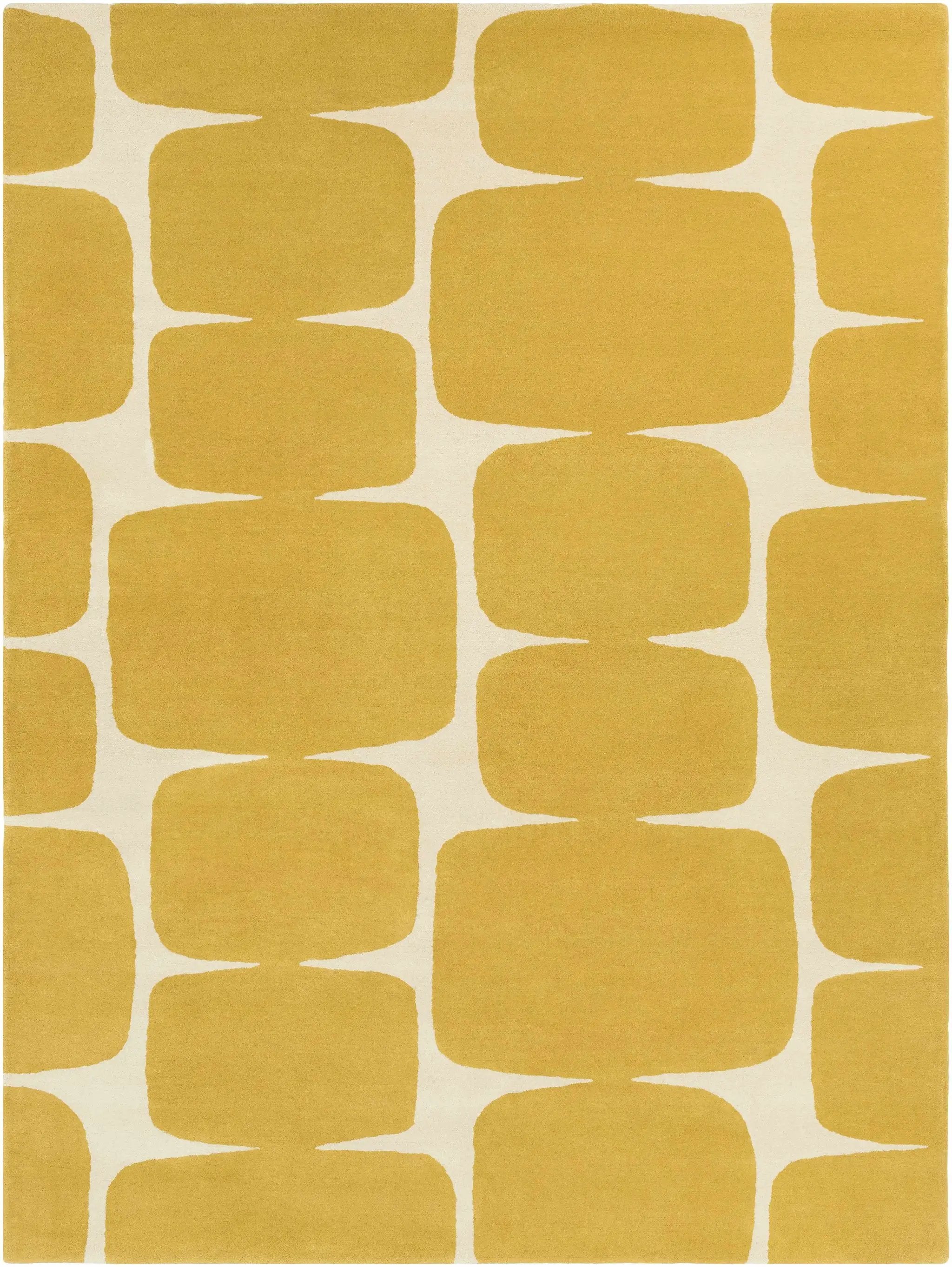 Astor Yellow Modern Wool Rug - Clearance by Boutique Rugs