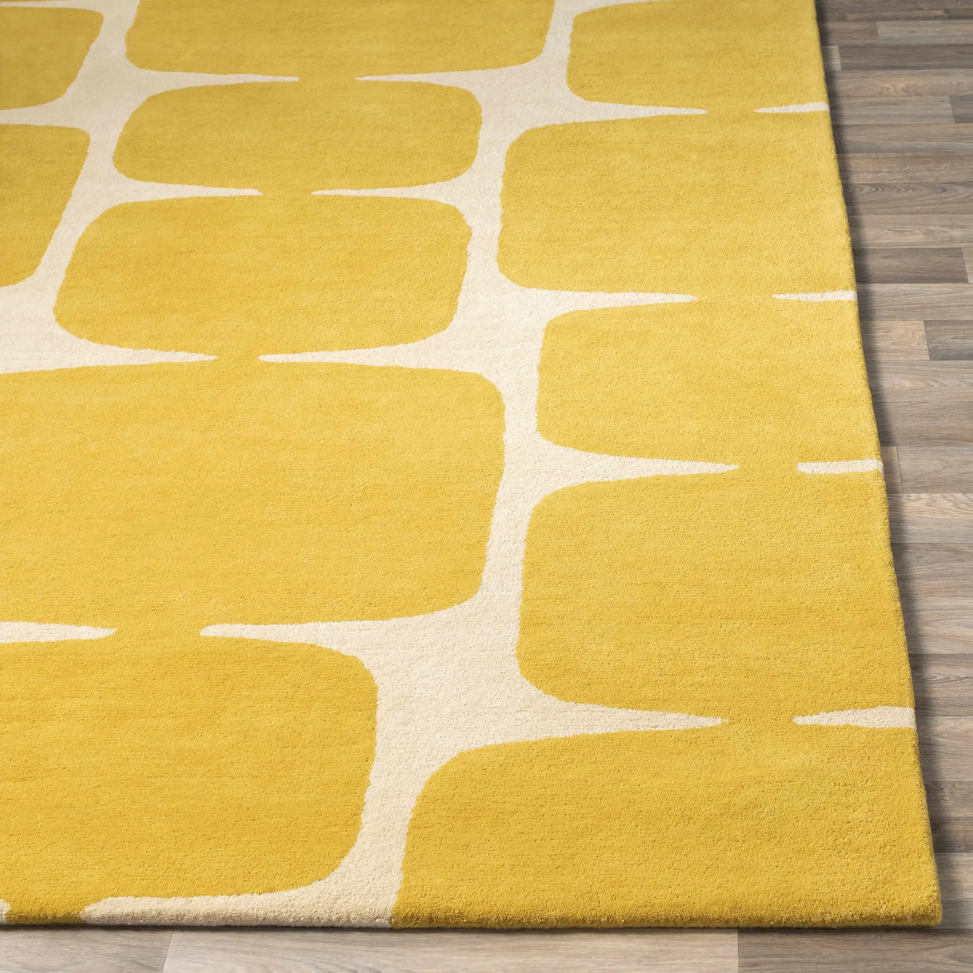 Astor Yellow Modern Wool Rug - Clearance by Boutique Rugs