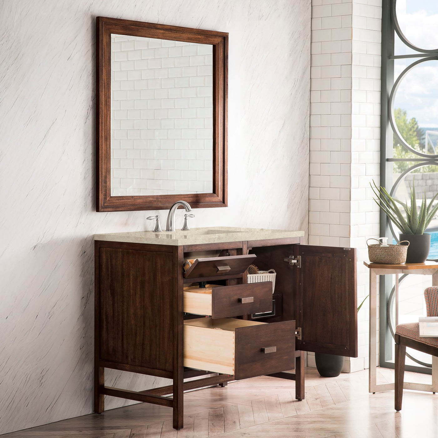 James Martin Addison 36" Single Bathroom Vanity, Mid-Century Acacia by James Martin