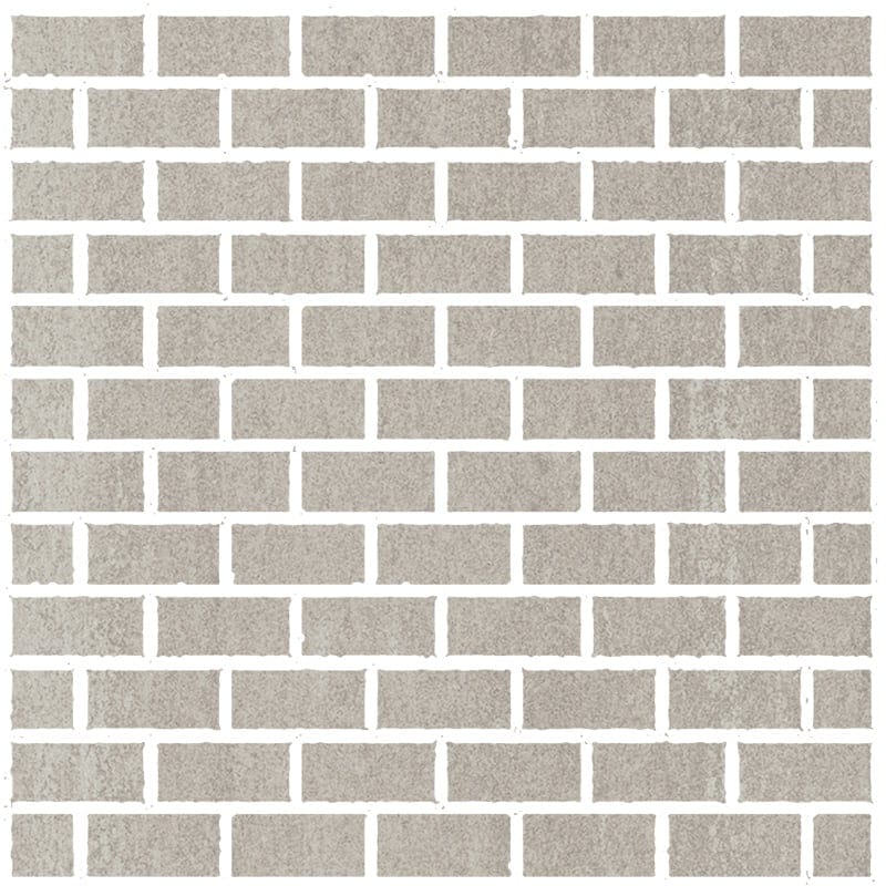 Atelier Grey Light Honed 1x2 Brick Porcelain Honed 12x12 Mosaics