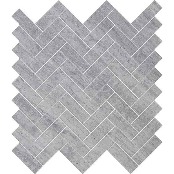 Atelier Grey Light Honed Herringbone 1x3 Marble Mosaics 12 1/8x13 3/8