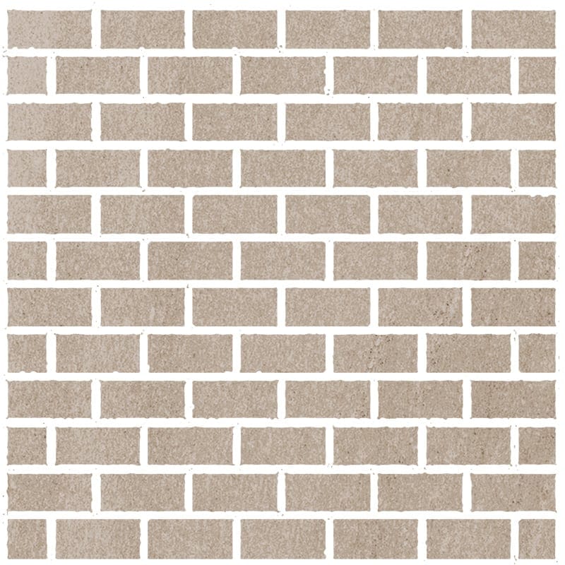 Atelier Sand Honed 1x2 Brick Porcelain Honed 12x12 Mosaics