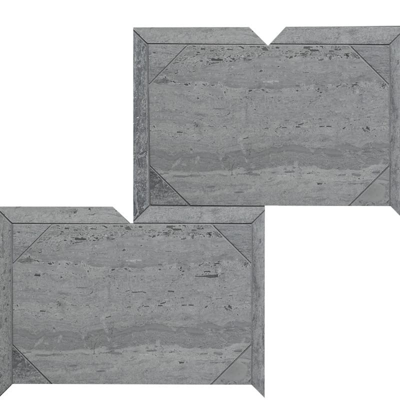 Athens Grey Dark Honed Baroque Marble Waterjet Mosaics 12 1/4x16 3/16 Marble Honed 12x18 Waterjet Mosaics
