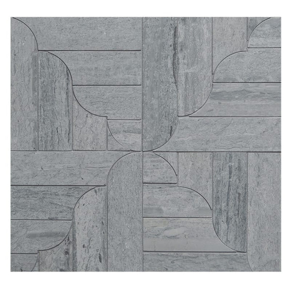 Athens Grey Dark Honed Rococo Marble Waterjet Mosaics 12 1/16x12 1/16