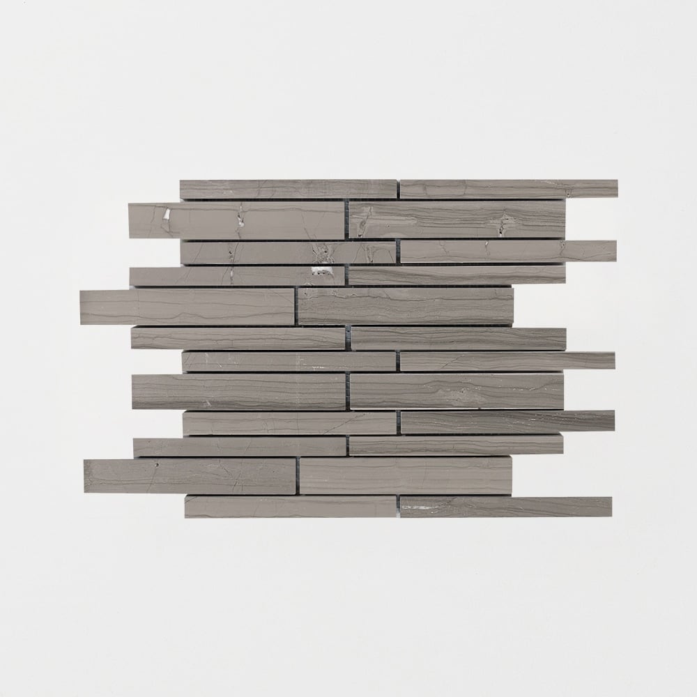 Athens Grey Dark Honed Staggered Joint Marble Mosaics 9x12 Marble Honed 9x12 Mosaics
