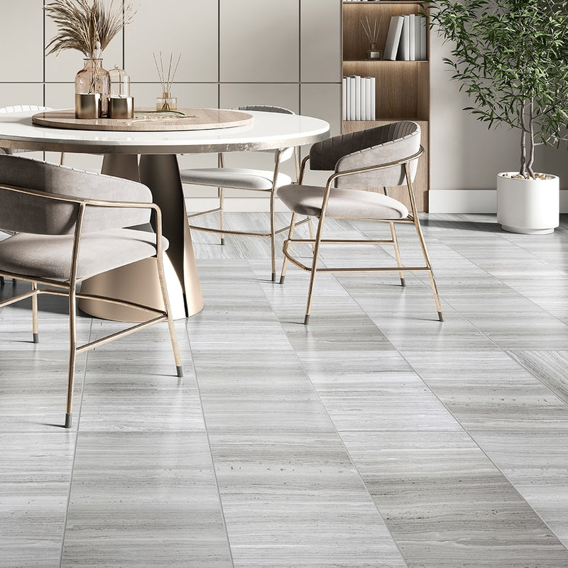 Athens Grey Light Honed Marble Tiles 12x24 Marble Honed 12x24 Tiles — 4