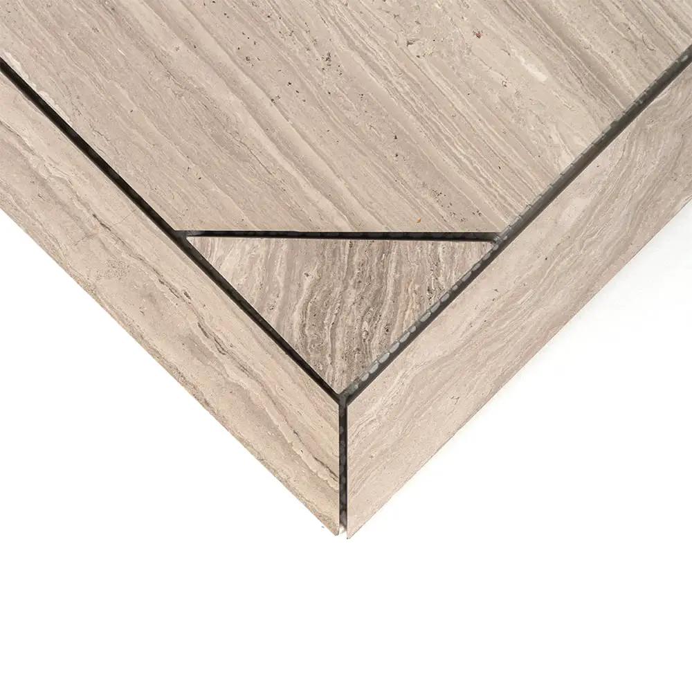 Athens Grey Light Honed Serie Parquet Marble Mosaics 12 1/4x16 3/16 closeup 3