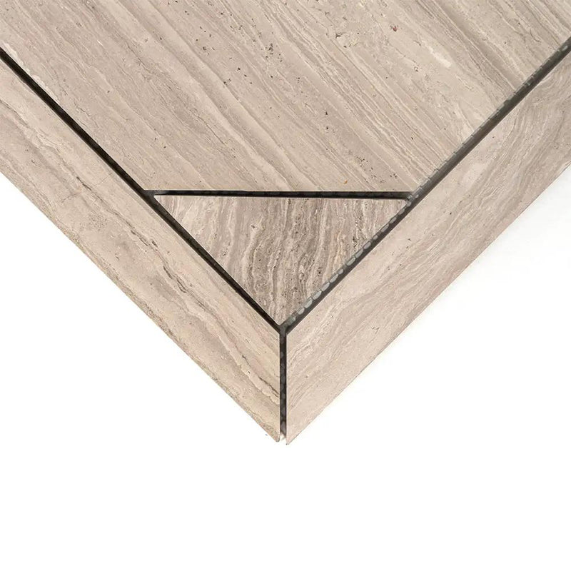 Athens Grey Light Honed Serie Parquet Marble Mosaics 12 1/4x16 3/16 closeup 3