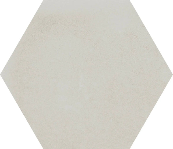 Attitude Light White Hexagon 8 1/ Concrete Look Porcelain Tiles 8.5x10