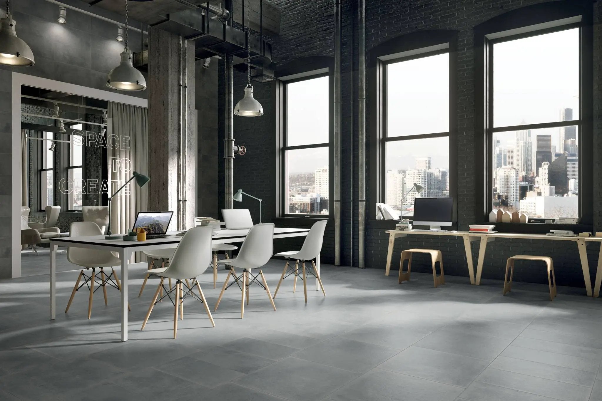 Attitude Simply Grey Concrete Look Porcelain Tiles 24x24 by landmarkceramics