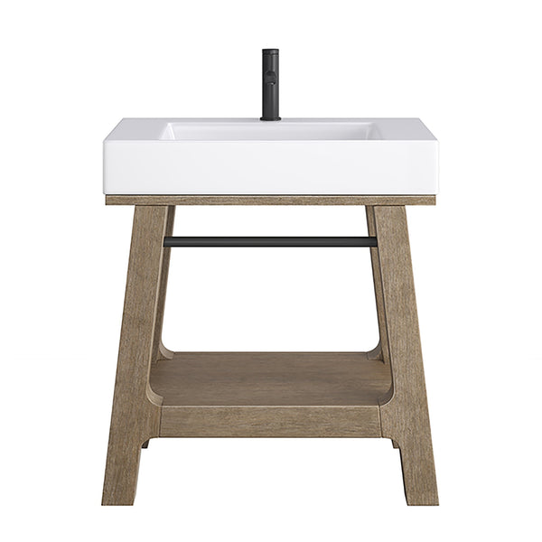 James Martin Auburn 31.5" Single Console Vanity, Weathered Timber