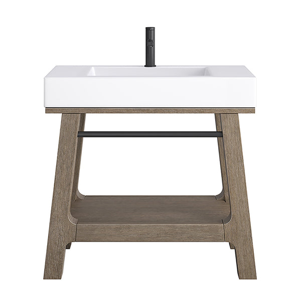 James Martin Auburn 36" Single Console Vanity, Weathered Timber