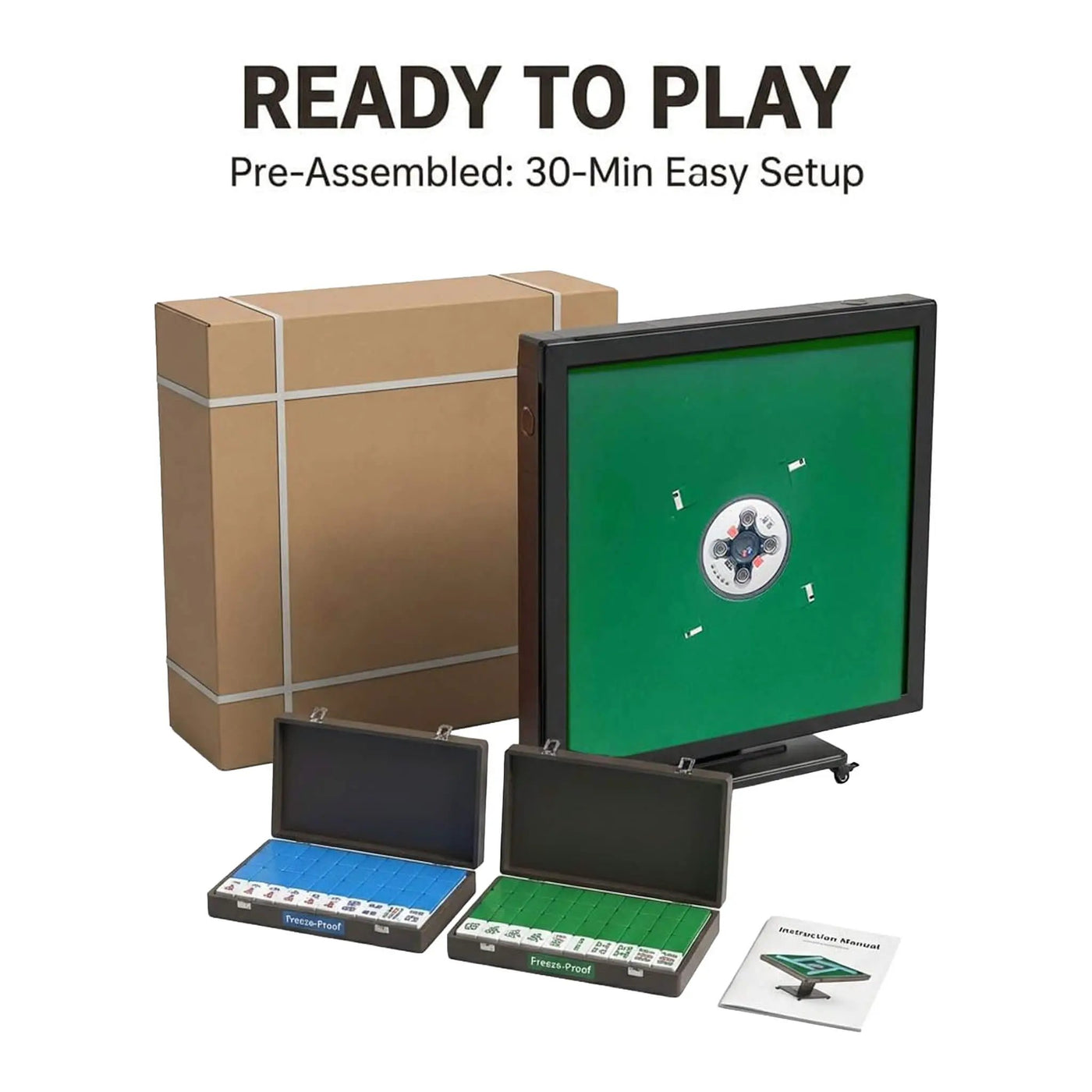 Automatic Ultra-Thin Foldable Mahjong Table With Two 152 42MM Tile Sets (SAK82950) by SAKSBY WHOLESALE