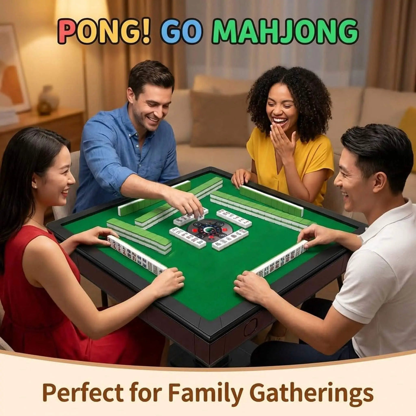 Automatic Ultra-Thin Foldable Mahjong Table With Two 152 42MM Tile Sets (SAK82950) by SAKSBY WHOLESALE