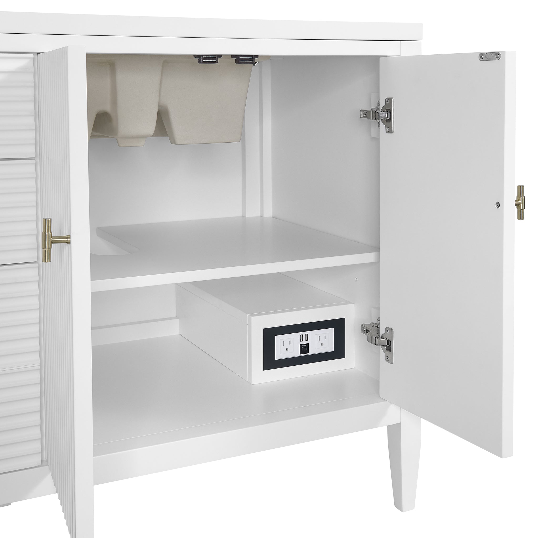 James Martin Myrrin 72" Single Bathroom Vanity, Bright White, view 8